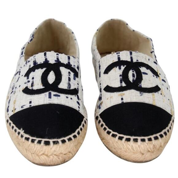 Chanel Espadrille 36 Tweed Cap Toe Cc Runway Multi Flats CC-S0207P-C006 - Picture 3 of 10